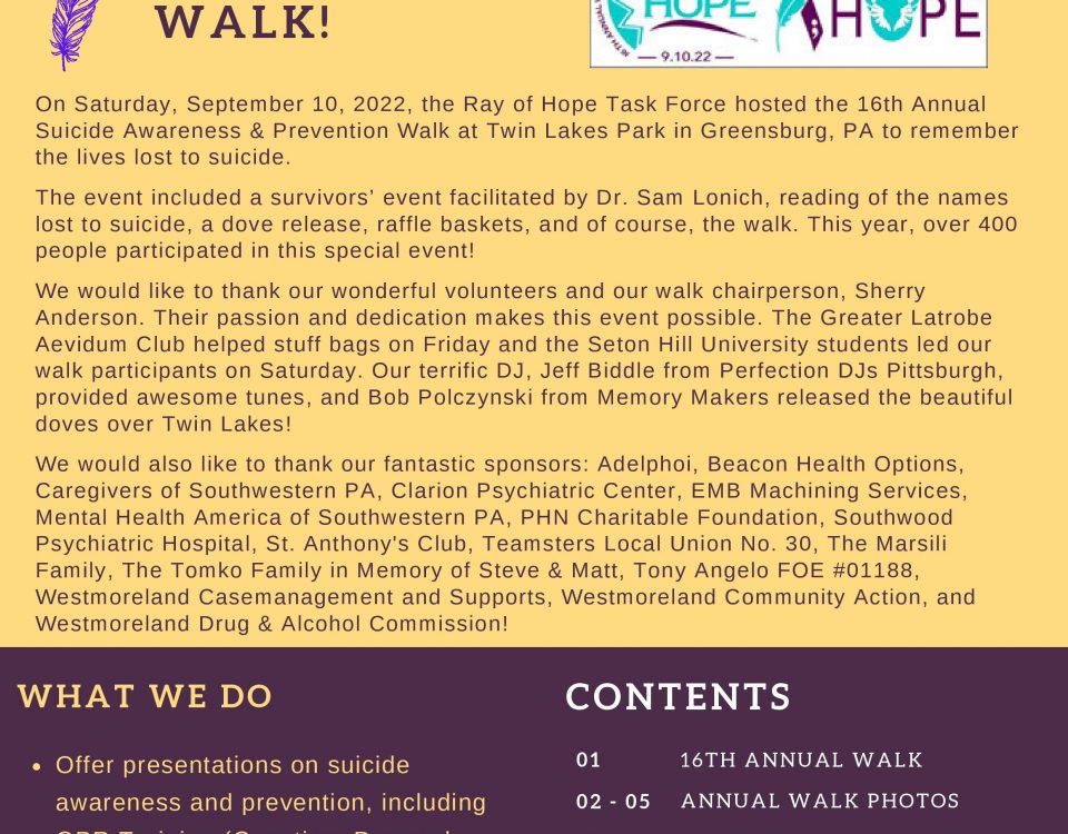 Ray of Hope Fall Newsletter 2022